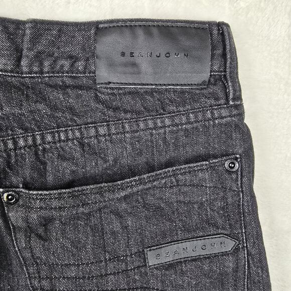 Vintage Sean John Mens Straight Black Jeans Hamilton Y2K 34x32 Hip Hop Denim - Picture 9 of 13
